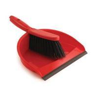 dustpan and brush set soft bristles red spcvz8011r