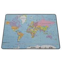 Durable 400 x 530mm World Map Desk Mat with a Welded Transparent Cover