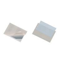 durable pocketfix 57x90mm self adhesive pockets transparent pack of 10