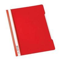 Durable Clear View A4 Plastic Folder with Clear Front Red Pack of 50
