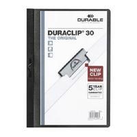 durable 3mm black a4 duraclip file pack of 25 220001