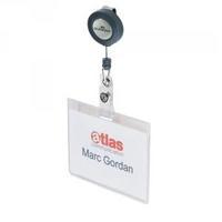 Durable Dual Security Pass Holder With Badge Reel Pack of 10 822419