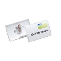 durable 54x90mm combi clip name badge pack of 25 821419