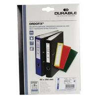 durable blue ordofix file spine label pack of 10 809006