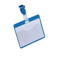 durable blue visitor name badge 60x90mm pack of 25 814706