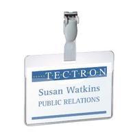 durable clear visitor name badge 60x90mm pack of 25 814719