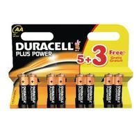 Duracell 1.5V AA Alkaline Battery Pack of 8 Plus Power AA 53
