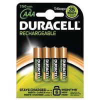 Duracell Stay Charged Rechargeable AAA NiMH 750mAh Batteries Pack of 4