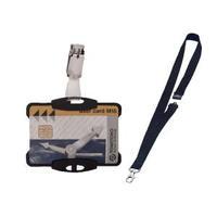 durable security pass holder black with free lanyards black