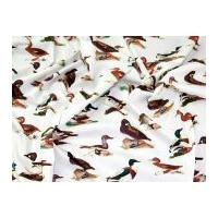 Ducks Print Cotton Poplin Fabric Ivory