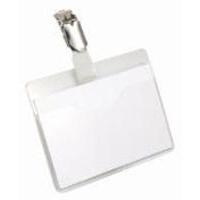 durable name badge 60x90mm clip on landscape pack of 25