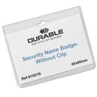 Durable Security Badge without Clip 60x90mm Pack of 20