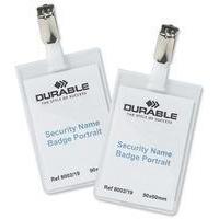 durable name badge 90x60mm security fastener pack of 25