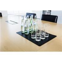 durable 420 x 300mm desk mat black for conference rooms