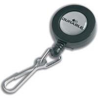 durable badge reel hook fastener charcoal pack of 10