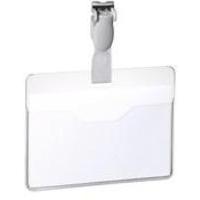 Durable Visitor Name Badge 60x90mm Clear Pack of 25