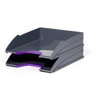 Durable Varicolor Letter Tray Set (Light Purple) Pack of 2 Trays