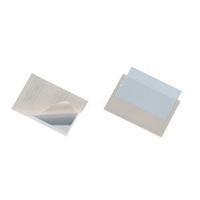 durable pocketfix 57x90mm self adhesive pockets transparent pack 10