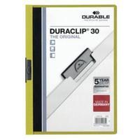 Durable Duraclip (A4) Folder PVC Plastic Clear Front 3mm Spine (Green) for 30 Sheets - 1 x Pack of 25 Folders