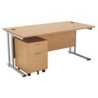 Dusk Rectangular Desk and Pedestal 2 Drawer 1200mm