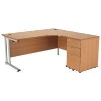 Dusk Ergonomic Desk and Pedestal Right Handed