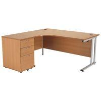 Dusk Ergonomic Desk and Pedestal Left Handed