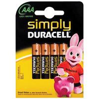 Duracell 5000394002432 SIMPLYAAAK4 AAA Battery (Pack of 4)