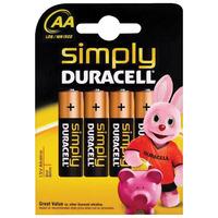 Duracell 5000394002241 SIMPLYAAK4 AA Battery (Pack of 4)