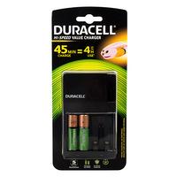 duracell 5000394001459 battery charger with 2 aa batteries cef14