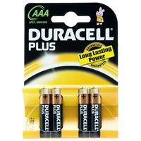 Duracell Plus 5000394018457 MN2400B AAA Batteries (Pack of 4)