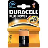 Duracell Plus 9V Alkaline Batteries - 1 Per Pack (6LR61 MN1604B1)