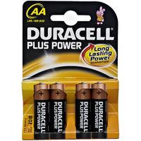 Duracell Plus AA Alkaline Batteries - 4 Per Pack (LR6 MN1500B4)