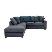 dune small fabric corner sofa with footstool