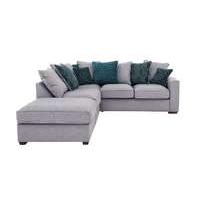 dune small fabric corner sofa with footstool