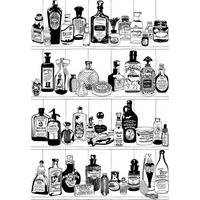 Dupenny Wallpapers Potions Black & White, POTIONS BW