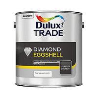 Dulux Trade Diamond Eggshell Emulsion Paint Pure Brilliant White 2.5L