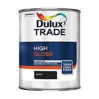 Dulux Trade High Gloss Paint Black 1L