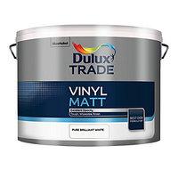 Dulux Trade Vinyl Matt Emulsion Paint Pure Brilliant White 10L