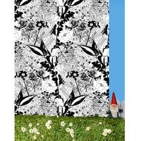 Dupenny English Garden Wallpaper in Black and White 10m Roll