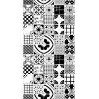 Dupenny Mixed Tiles Wallpaper in Black and White 10m Roll