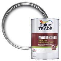 Dulux Trade Weathershield Pure Brilliant White Smooth Matt Masonry Paint 5L