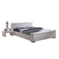 durham faux leather bed frame kingsize white