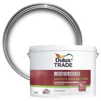 Dulux Trade Weathershield Pure Brilliant White Smooth Matt Masonry Paint 10L