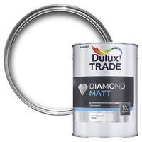 Dulux Trade Diamond Pure Brilliant White Flat Matt Emulsion Paint 5L
