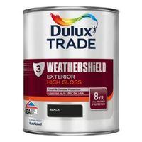 Dulux Trade Exterior Black Gloss Wood & Metal Paint 1L Tin