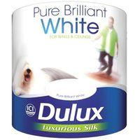 dulux pure brilliant white silk emulsion paint 25l