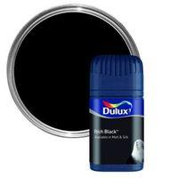 Dulux Rich Black Matt Emulsion Paint 50ml Tester Pot