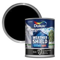 dulux weathershield exterior black gloss wood metal paint 750ml