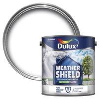 Dulux Weathershield Exterior Pure Brilliant White Satin Wood & Metal Paint 2.5L