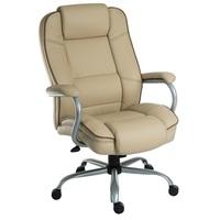 Dunham Home Office Chair In Cream With Chrome Base And Castors